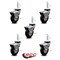 Service Caster 3 Inch Hooded Neoprene Rubber 8mm Threaded Stem Casters with Brakes SCC, 5PK SCC-TS03S310-NPRB-BC-B-M815-5 - alternate 4
